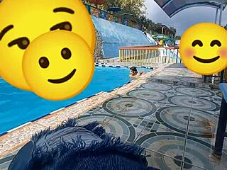 She sucks me in the bathroom while her friend waits, then we head to the hotel for public sex.