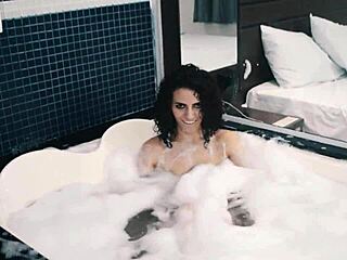 Hairy Latina Teen Inserts Dildo Until Orgasm In Hotel Shower!