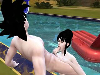 Dragon Ball Hentai Orgy With Anal at Pool Party
