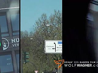 Slut Julia's Pussy Licked in Public MILF Casting with Wolfwagner