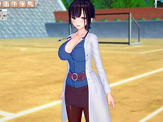 3D hentai massage with busty teacher