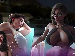 pervert jerks off to stepmom's sex story in anime