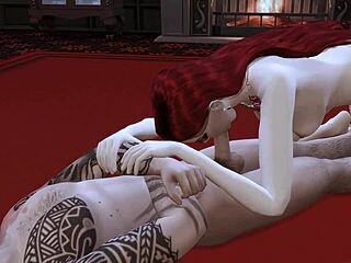 The Vampire Mistress Dominates Teen in Sims 4 Cosplay Clash. Rough Action Unfolds in Wild Scene.