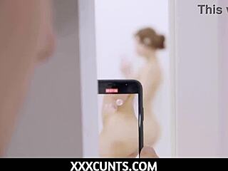 Tiny Cutie Emily Mayers Plays Naughty with Huge Dildo in Shower Before Pussy Pounding