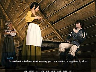 She couldn't pay taxes, so I fucked her and her daughter in this hentai game