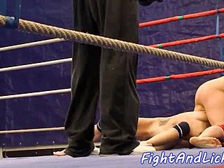 Lesbian Domina Wrestles Pretty Babe In Intense Fight!