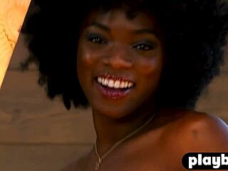 Hey, watch Ana Foxxx, curly ebony milf, dance naked after striptease!