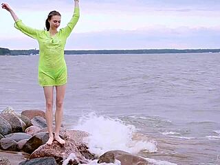 Sexy ballerina strips down on couch, looking so hot right now