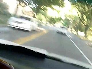 Amateur Wife Masturbates Publicly In Car