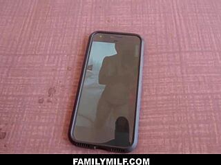 Familymilf - Blonde stepmom Sarah Vandella seduces stepson with hot phone videos