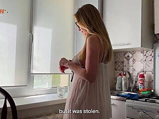 Stepmom gets wild and bangs courier while friend watches