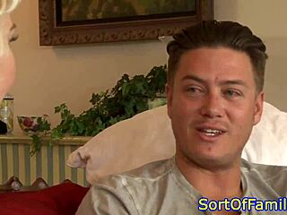 that cocksucking mother-in-law gives a hot blowjob in close-up