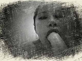 Asian slut shows off killer deepthroat skills, damn!