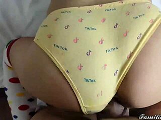 Wow, my innocent stepdaughter shows off her princess panties!