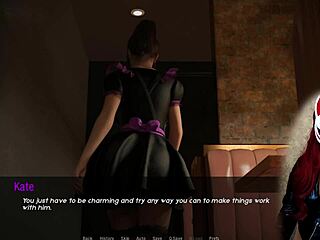 kate the redhead milf cosplays as maid in stockings