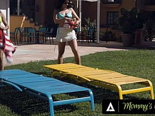 Latina Stepmom Queenie Sateen And Bff Vanessa Sky Take Turns With Stepson's Big Dick