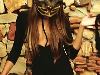 lucid dreaming striptease with ripped clothes petite heels outdoor