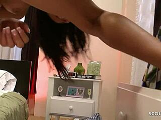 Petite step-sister amia miley with small 18+ ass seduces big dick guy for rough fucking