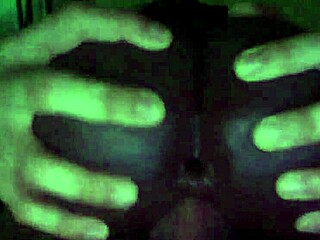 Night time fun with the black torso doll using toys for big ass creampie