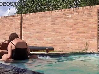 Swimming Pool Fuck with Amateur Big Ass Couple