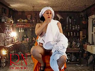 Cinderella without panties crafts dresses for her strict stepfamily