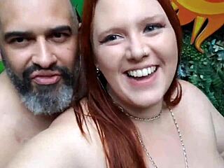 Joined a wild threesome at nudist swing party