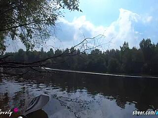 We got noticed during our risky outdoor fuck by the river bank with Alisa Lovely!