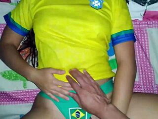 my brazilian stepsister rides me bareback, but she makes me cum in her hand, homemade vid