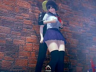 Emotionless AI Girl Gives Handjob And Blowjob In Hentai