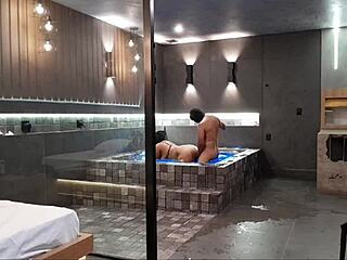 Wild Sex In Bathtub! Brunette Can't Handle Big Black Cock!