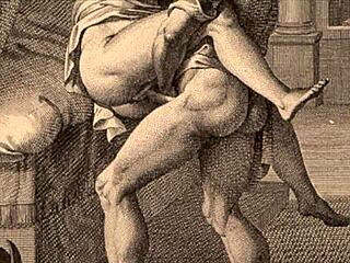 Vintage Erotic Illustration with Retro Anime Hentai Style