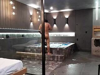 Wild Sex In Bathtub! Brunette Can't Handle Big Black Cock!