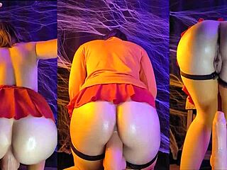 Velma bounces her huge ass on a monster cock for halloween