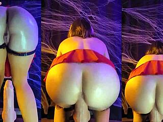 Velma bounces her huge ass on a monster cock for halloween