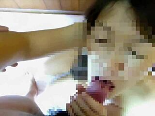 the mature woman who loves cocks eagerly licked when i made her give a blowjob