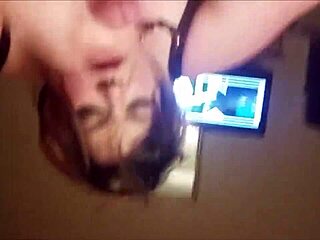 cock hungry bbw sucking cock in homemade pov webcam session.