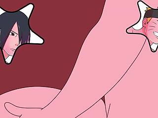 Naruto and Sasuke dive into intense gay action in anime scene