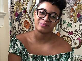 Kay's relaxing on the sofa, enjoying some self-love