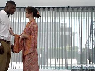 hot latina geishakyd rides chauffeur's monster cock in private. shaved brunette loves facial finish.