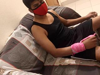 beautiful petite desi babe sucks on a huge black cock and reaches orgasm