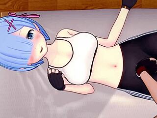 Rem from Re-Zero banging hard in sport outfit