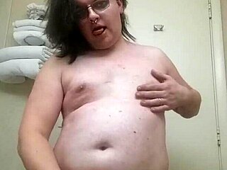 Tranny teases with ripped clothes and slow strip in panties