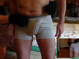 Hey, this femdom crushes my balls and slaps me hard!