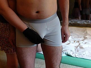 Hey, this femdom crushes my balls and slaps me hard!