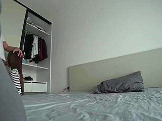 Wife boldly fucks family friend on double bed while husband works