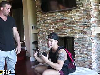 The alpha straight jock fucks the stacked gay teen's big ass