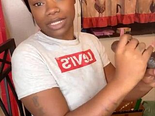 stepsister verbally sucks 11 inches of hard bbc