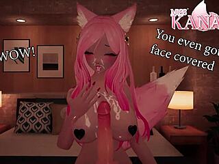 Catgirl Teases Master with a Naughty Tit Play