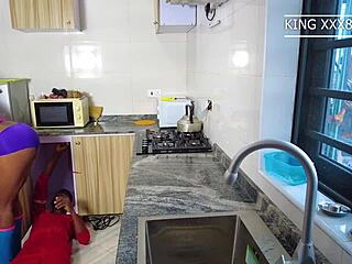 my plumber with big black dick fucks my creamy pussy in doggystyle and missionary