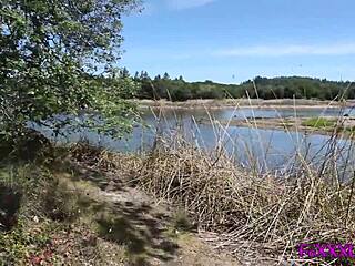 Flashing on Hiking Trail Turns Into Brooke Swallowing Cum